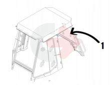 SZYBA PRZEDNIA GÓRNA KOPARKO-ŁADOWARKA CAT 428B 9R5515