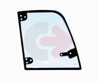 SZYBA HARTOWANA ZIELONA Z SITODRUKIEM CVA